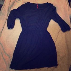 Navy silk dress